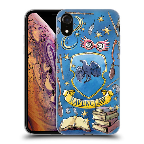 Harry Potter Deathly Hallows XIII Ravenclaw Pattern Soft Gel Case for Apple iPhone XR
