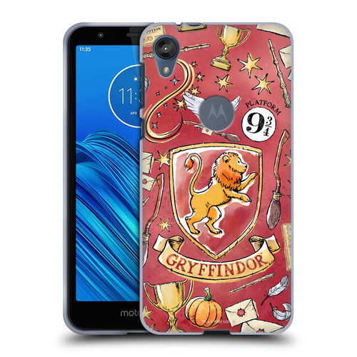 Harry Potter Deathly Hallows XIII Gryffindor Pattern Soft Gel Case for Motorola Moto E6