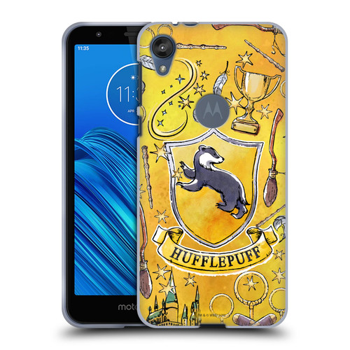 Harry Potter Deathly Hallows XIII Hufflepuff Pattern Soft Gel Case for Motorola Moto E6