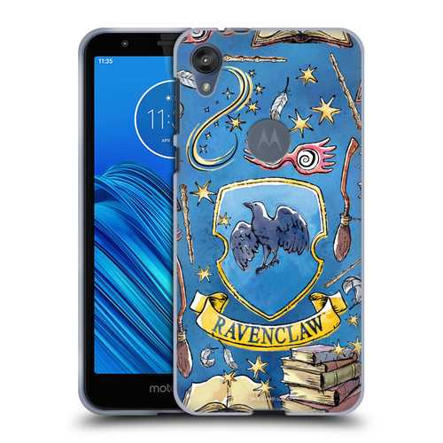 Harry Potter Deathly Hallows XIII Ravenclaw Pattern Soft Gel Case for Motorola Moto E6