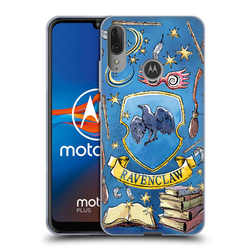 Harry Potter Deathly Hallows XIII Ravenclaw Pattern Soft Gel Case for Motorola Moto E6 Plus