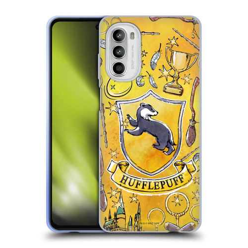 Harry Potter Deathly Hallows XIII Hufflepuff Pattern Soft Gel Case for Motorola Moto G52