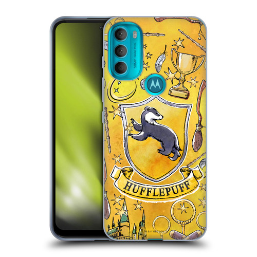Harry Potter Deathly Hallows XIII Hufflepuff Pattern Soft Gel Case for Motorola Moto G71 5G