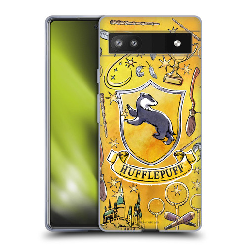 Harry Potter Deathly Hallows XIII Hufflepuff Pattern Soft Gel Case for Google Pixel 6a