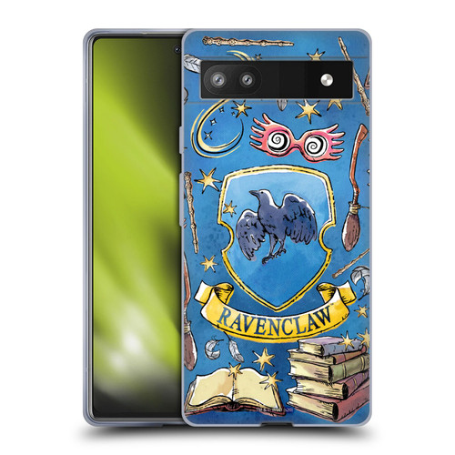 Harry Potter Deathly Hallows XIII Ravenclaw Pattern Soft Gel Case for Google Pixel 6a