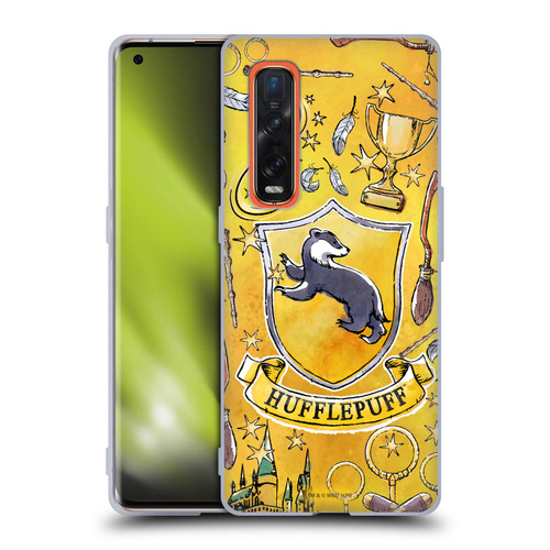 Harry Potter Deathly Hallows XIII Hufflepuff Pattern Soft Gel Case for OPPO Find X2 Pro 5G