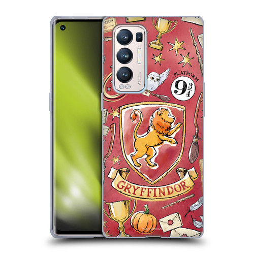 Harry Potter Deathly Hallows XIII Gryffindor Pattern Soft Gel Case for OPPO Find X3 Neo / Reno5 Pro+ 5G