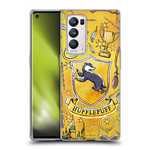 Harry Potter Deathly Hallows XIII Hufflepuff Pattern Soft Gel Case for OPPO Find X3 Neo / Reno5 Pro+ 5G