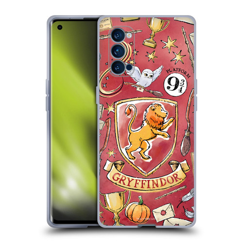 Harry Potter Deathly Hallows XIII Gryffindor Pattern Soft Gel Case for OPPO Reno 4 Pro 5G