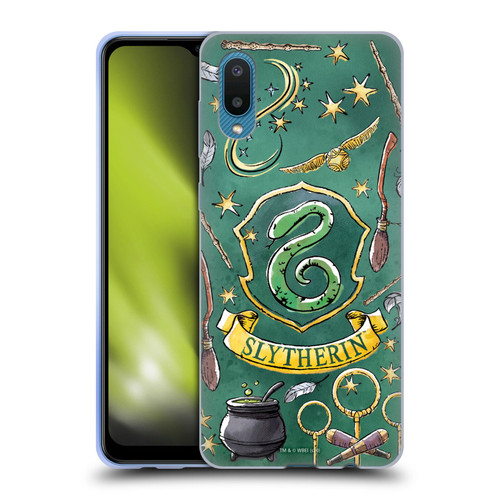 Harry Potter Deathly Hallows XIII Slytherin Pattern Soft Gel Case for Samsung Galaxy A02/M02 (2021)