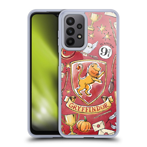 Harry Potter Deathly Hallows XIII Gryffindor Pattern Soft Gel Case for Samsung Galaxy A23 / 5G (2022)