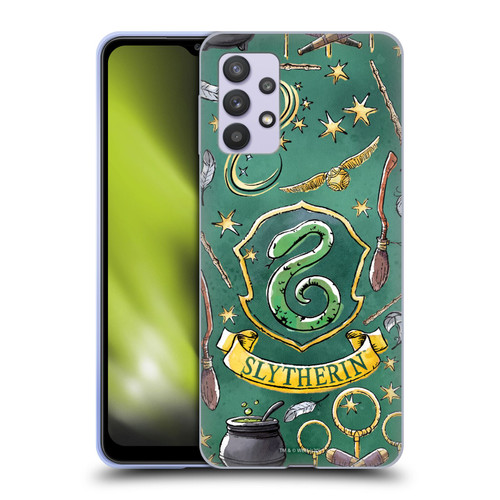 Harry Potter Deathly Hallows XIII Slytherin Pattern Soft Gel Case for Samsung Galaxy A32 5G / M32 5G (2021)