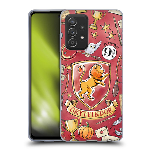 Harry Potter Deathly Hallows XIII Gryffindor Pattern Soft Gel Case for Samsung Galaxy A52 / A52s / 5G (2021)