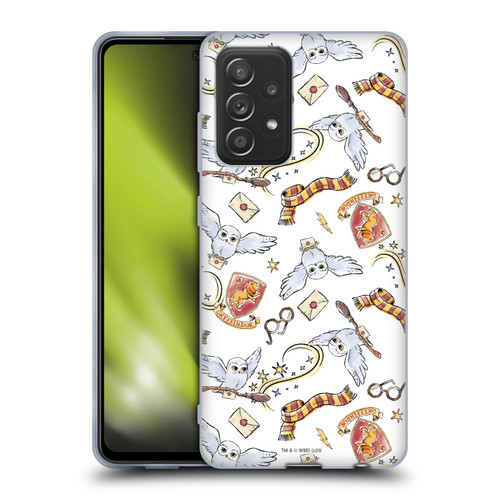 Harry Potter Deathly Hallows XIII Hedwig Owl Pattern Soft Gel Case for Samsung Galaxy A52 / A52s / 5G (2021)