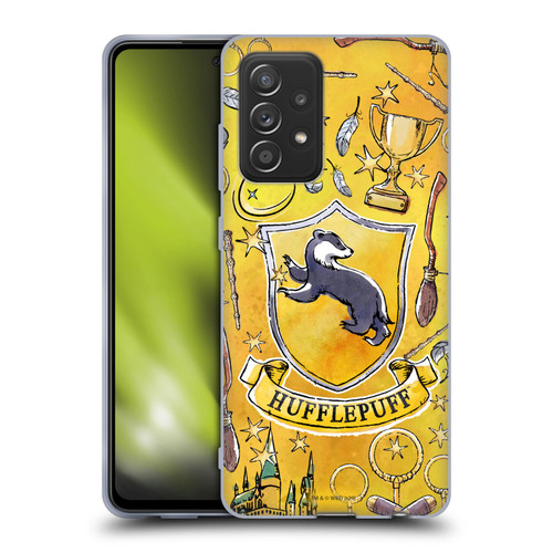 Harry Potter Deathly Hallows XIII Hufflepuff Pattern Soft Gel Case for Samsung Galaxy A52 / A52s / 5G (2021)