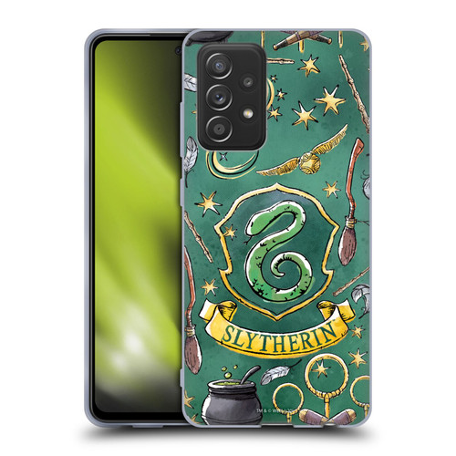 Harry Potter Deathly Hallows XIII Slytherin Pattern Soft Gel Case for Samsung Galaxy A52 / A52s / 5G (2021)