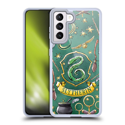 Harry Potter Deathly Hallows XIII Slytherin Pattern Soft Gel Case for Samsung Galaxy S21 5G
