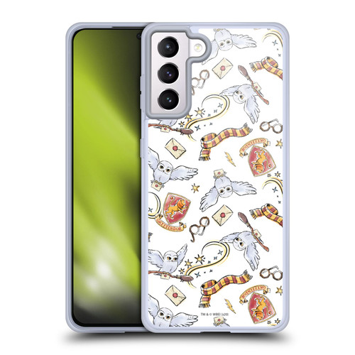 Harry Potter Deathly Hallows XIII Hedwig Owl Pattern Soft Gel Case for Samsung Galaxy S21+ 5G
