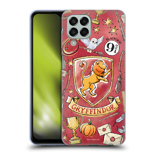Harry Potter Deathly Hallows XIII Gryffindor Pattern Soft Gel Case for Samsung Galaxy M33 (2022)