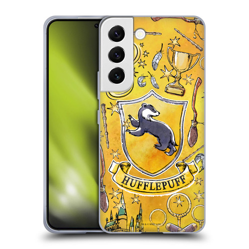 Harry Potter Deathly Hallows XIII Hufflepuff Pattern Soft Gel Case for Samsung Galaxy S22 5G
