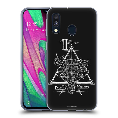 Harry Potter Deathly Hallows XIV Triangle Symbol Soft Gel Case for Samsung Galaxy A40 (2019)