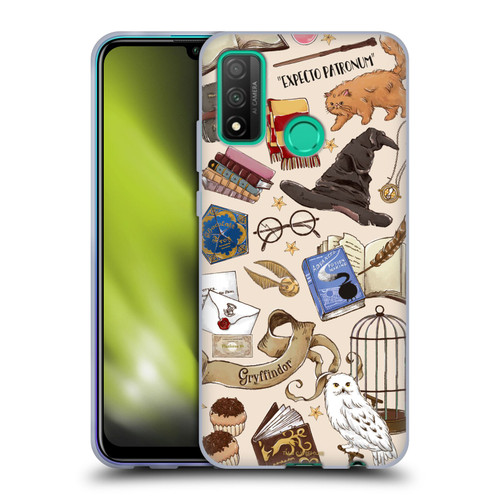 Harry Potter Deathly Hallows XXXVII Hogwarts Pattern Soft Gel Case for Huawei P Smart (2020)