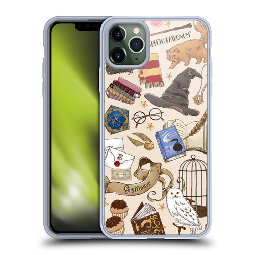 Harry Potter Deathly Hallows XXXVII Hogwarts Pattern Soft Gel Case for Apple iPhone 11 Pro Max