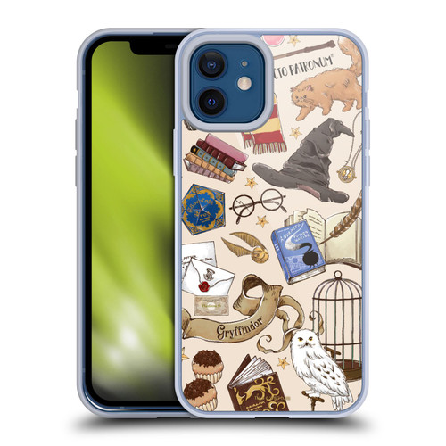 Harry Potter Deathly Hallows XXXVII Hogwarts Pattern Soft Gel Case for Apple iPhone 12 / iPhone 12 Pro
