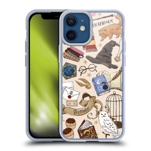 Harry Potter Deathly Hallows XXXVII Hogwarts Pattern Soft Gel Case for Apple iPhone 12 Mini