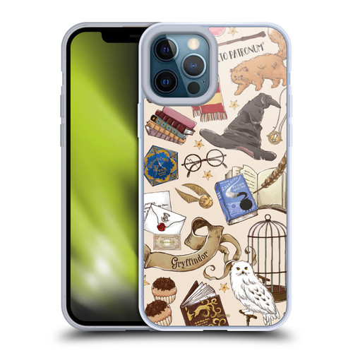 Harry Potter Deathly Hallows XXXVII Hogwarts Pattern Soft Gel Case for Apple iPhone 12 Pro Max