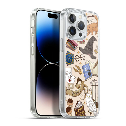 Harry Potter Deathly Hallows XXXVII Hogwarts Pattern Soft Gel Case for Apple iPhone 13 Pro Max & MagSafe