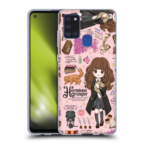 Harry Potter Deathly Hallows XXXVII Hermione Pattern Soft Gel Case for Samsung Galaxy A21s (2020)