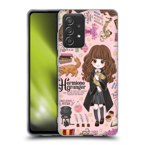 Harry Potter Deathly Hallows XXXVII Hermione Pattern Soft Gel Case for Samsung Galaxy A52 / A52s / 5G (2021)