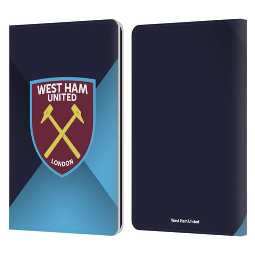 West Ham United FC Crest Blue Gradient Leather Book Wallet Case Cover For Amazon Kindle Paperwhite 1 / 2 / 3