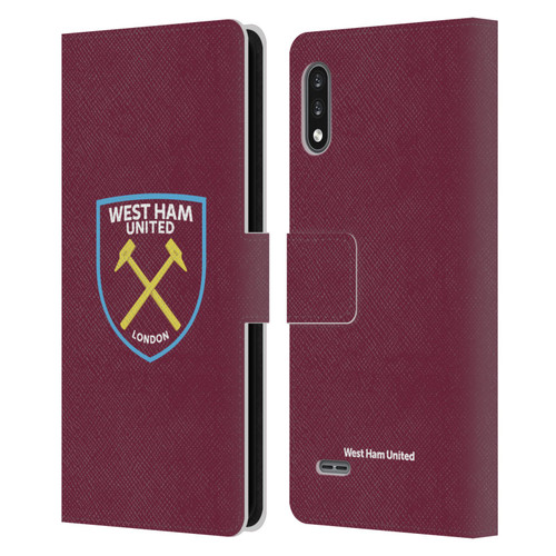 West Ham United FC Crest Full Colour Leather Book Wallet Case Cover For LG K22