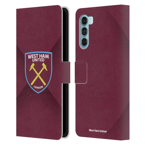 West Ham United FC Crest Gradient Leather Book Wallet Case Cover For Motorola Edge S30 / Moto G200 5G