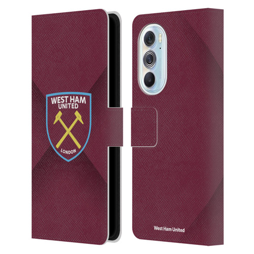 West Ham United FC Crest Gradient Leather Book Wallet Case Cover For Motorola Edge X30