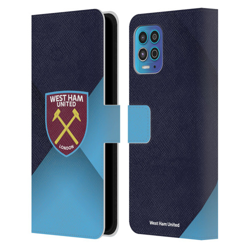 West Ham United FC Crest Blue Gradient Leather Book Wallet Case Cover For Motorola Moto G100