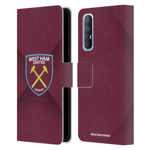 West Ham United FC Crest Gradient Leather Book Wallet Case Cover For OPPO Find X2 Neo 5G
