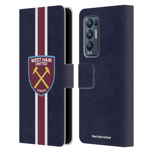 West Ham United FC Crest Stripes Leather Book Wallet Case Cover For OPPO Find X3 Neo / Reno5 Pro+ 5G