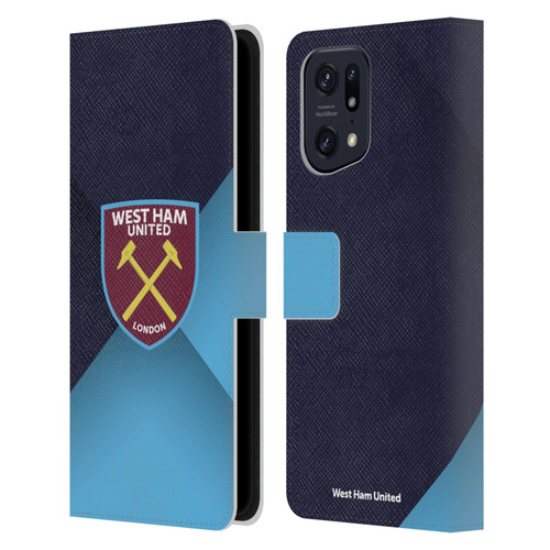 West Ham United FC Crest Blue Gradient Leather Book Wallet Case Cover For OPPO Find X5