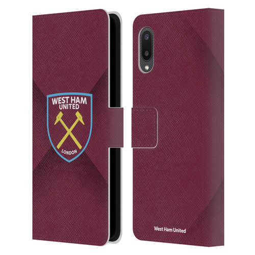 West Ham United FC Crest Gradient Leather Book Wallet Case Cover For Samsung Galaxy A02/M02 (2021)