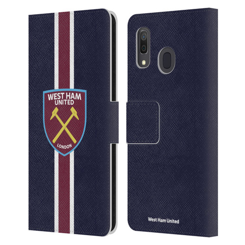 West Ham United FC Crest Stripes Leather Book Wallet Case Cover For Samsung Galaxy A33 5G (2022)