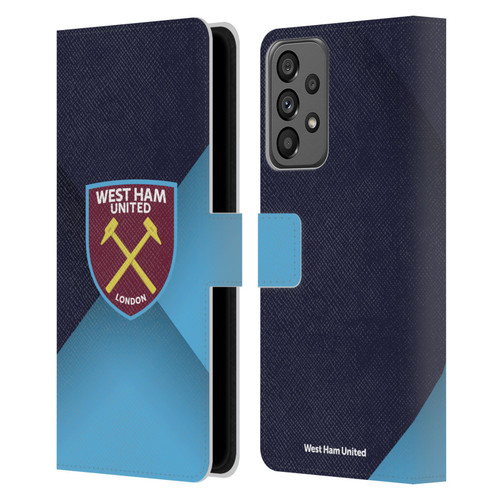 West Ham United FC Crest Blue Gradient Leather Book Wallet Case Cover For Samsung Galaxy A73 5G (2022)