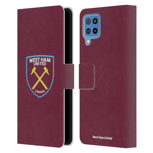 West Ham United FC Crest Full Colour Leather Book Wallet Case Cover For Samsung Galaxy F22 (2021)