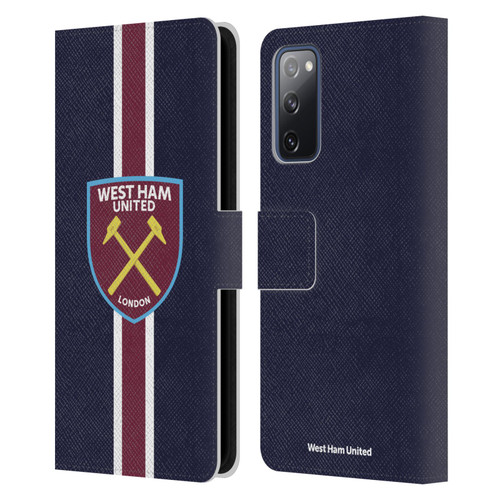 West Ham United FC Crest Stripes Leather Book Wallet Case Cover For Samsung Galaxy S20 FE / 5G