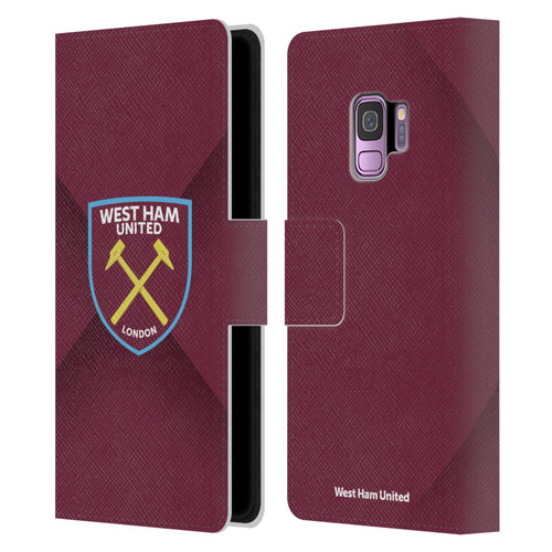 West Ham United FC Crest Gradient Leather Book Wallet Case Cover For Samsung Galaxy S9