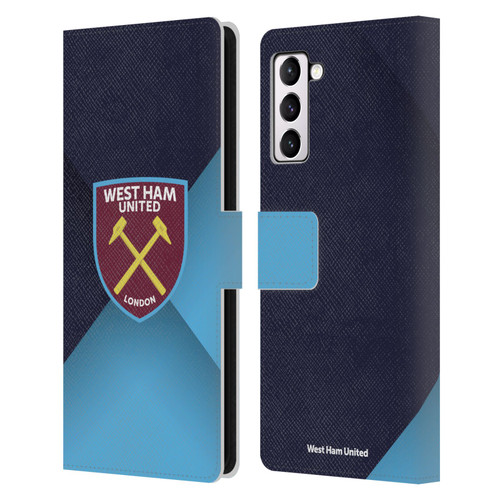 West Ham United FC Crest Blue Gradient Leather Book Wallet Case Cover For Samsung Galaxy S21+ 5G