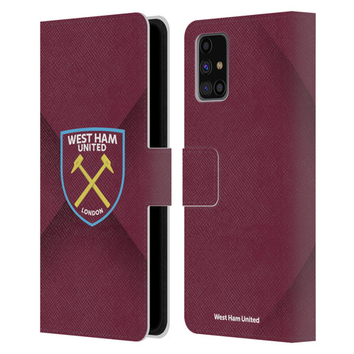 West Ham United FC Crest Gradient Leather Book Wallet Case Cover For Samsung Galaxy M31s (2020)