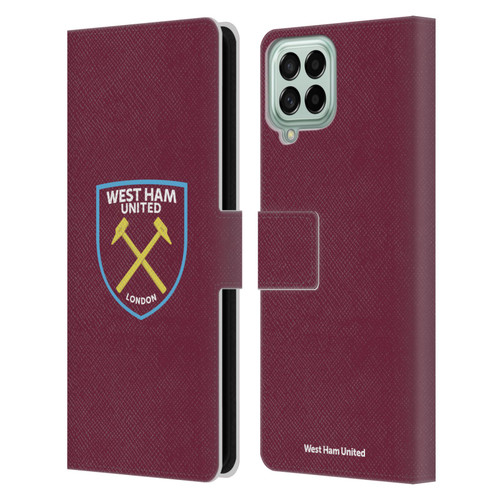 West Ham United FC Crest Full Colour Leather Book Wallet Case Cover For Samsung Galaxy M33 (2022)